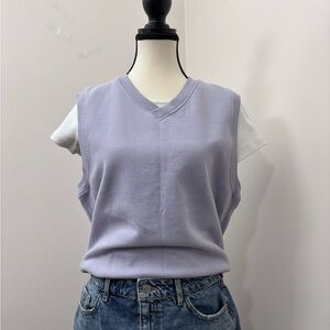 TNA Aritzia | V-Neck Oversized Sweater Vest | Size S | Purple Lavender | Cozy AF